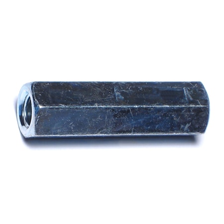 Midwest Fastener Coupling Nut, 5/16"-18, Steel, Grade 2, Zinc Plated, 1-3/4 in Lg, 7/16 in Hex Wd, 8 PK 64503